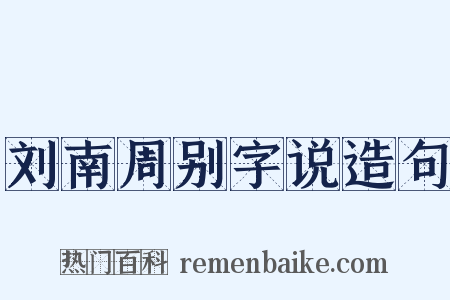 刘南周别字说造句是什么意思的图片